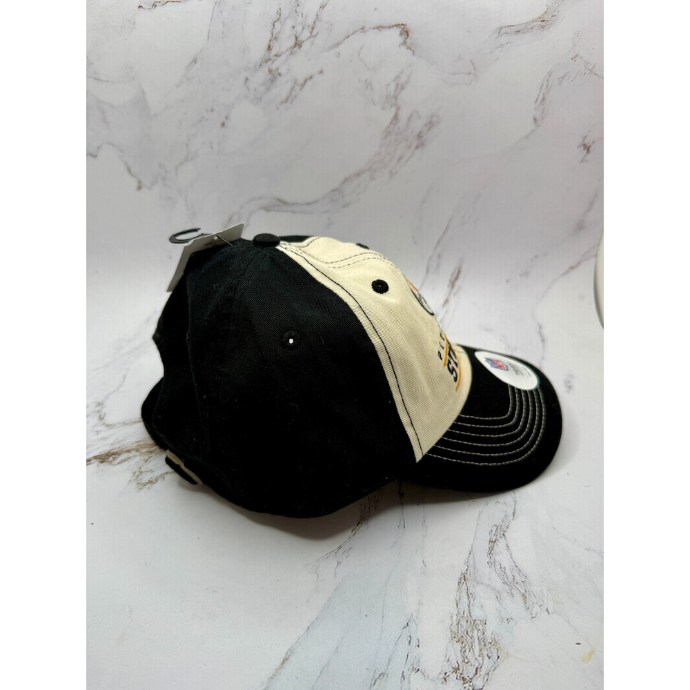 NFL Pittsburgh Steelers Hat Adjustable Cap Black Cream Two Tone Headwear NEW - Picture 11 of 13